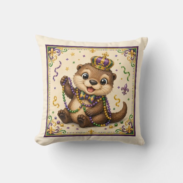 Cute New Orleans Otter Worpillow Kussen (Voorkant)