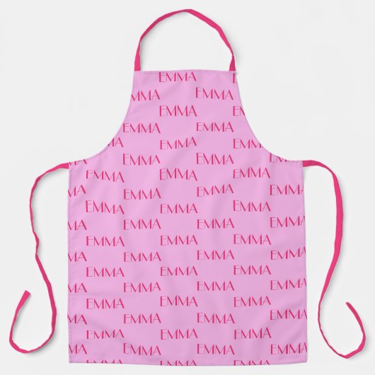 Cute New Pink Monogram Bakers Apron Schort (Voorkant)