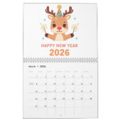 cute new year 2026 wall calendar kalender (Mar 2026)
