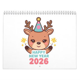 cute new year 2026 wall calendar kalender
