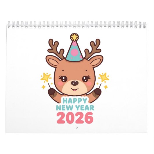 cute new year 2026 wall calendar kalender (Hoes)