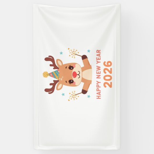cute new year party banner 2026 (Verticaal)