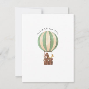 Cute Newborn Baby Hello Little One Air Balloon. Briefkaart