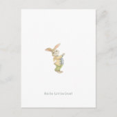 Cute Newborn Baby Hello Little One Rabbit Card. Briefkaart (Voorkant)