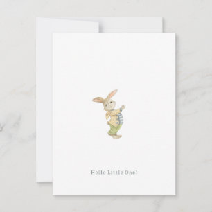 Cute Newborn Baby Hello Little One Rabbit Card. Briefkaart