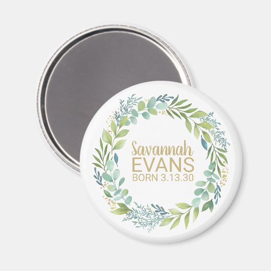 Cute Newborn Birth Stats Magnet (Voorkant / Achterkant)