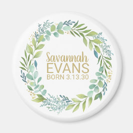 Cute Newborn Birth Stats Magnet