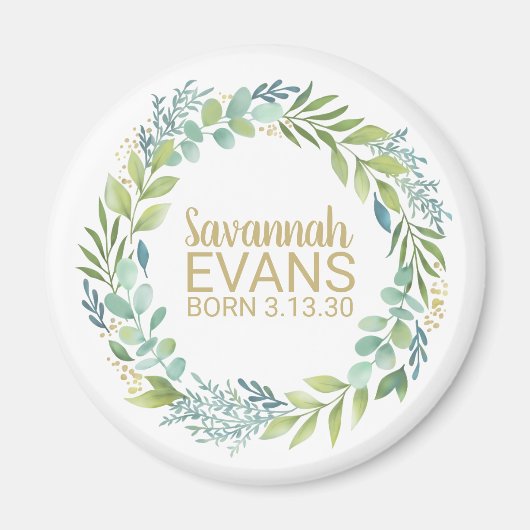 Cute Newborn Birth Stats Magnet (Voorkant)