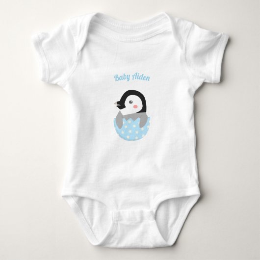 Cute Newborn Penguin in Egg Romper (Voorkant)