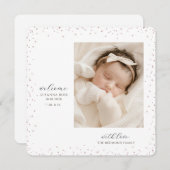Cute Newborn Sleeping Baby Photo Aankondiging (Voorkant / Achterkant)