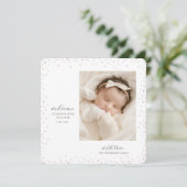 Cute Newborn Sleeping Baby Photo Aankondiging (Staand voorkant)