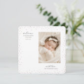 Cute Newborn Sleeping Baby Photo  Aankondiging (Staand voorkant)