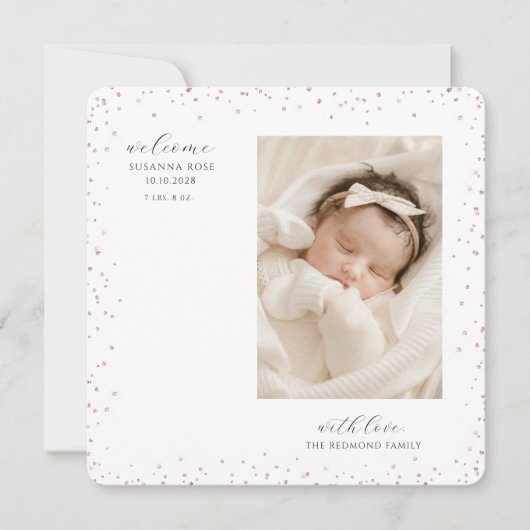Cute Newborn Sleeping Baby Photo  Aankondiging (Voorkant)