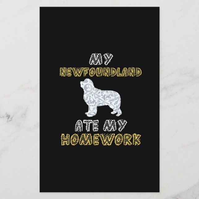 Cute Newfie | Mijn Newfoundland Ate My Homework (Voorkant)