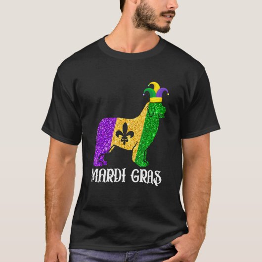 Cute Newfoundland Dog Lover Mardi Gras Party Jeste T-shirt (Voorkant)