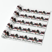 Cute Newfoundland Dogs bij Kerstmis Cadeaupapier (Uitgerold)