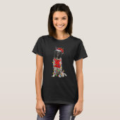 Cute Newfoundland kerstboom Lights Dog T-shirt (Voorkant volledig)