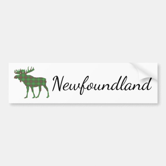 Cute Newfoundland mose tartan bumper sticker (Voorkant)
