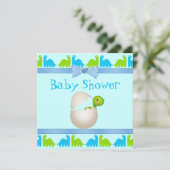 Cute Newly Hatched Baby Dinosaur Baby shower Kaart (Staand voorkant)