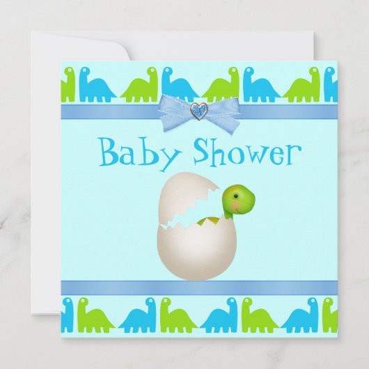 Cute Newly Hatched Baby Dinosaur Baby shower Kaart (Voorkant)