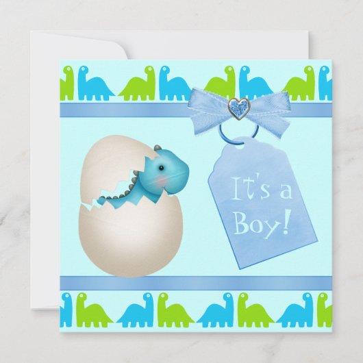 Cute Newly Hatched Baby Dinosaur Baby shower Kaart (Voorkant)