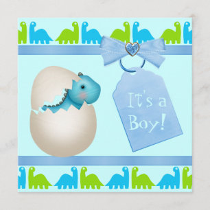 Cute Newly Hatched Baby Dinosaur Baby shower Kaart