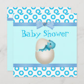 Cute Newly Hatched Baby Dinosaur Baby shower Kaart (Voorkant / Achterkant)