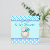 Cute Newly Hatched Baby Dinosaur Baby shower Kaart (Staand voorkant)