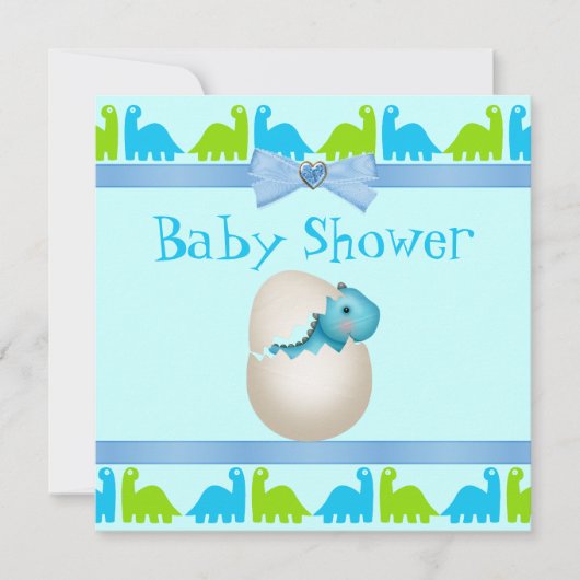 Cute Newly Hatched Baby Dinosaur Baby shower Kaart (Voorkant)