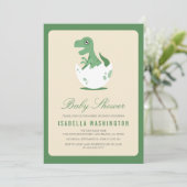 Cute Newly Hatched T.Rex in eig Baby shower Kaart (Staand voorkant)