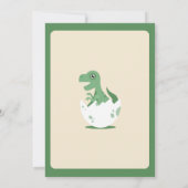 Cute Newly Hatched T.Rex in eig Baby shower Kaart (Achterkant)
