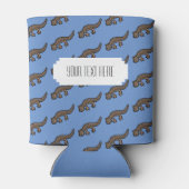 Cute Newt Pixel Art Amphibian Pattern Blikjeskoeler (Achterkant)