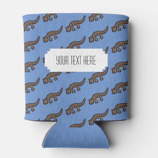 Cute Newt Pixel Art Amphibian Pattern Blikjeskoeler (Achterkant)