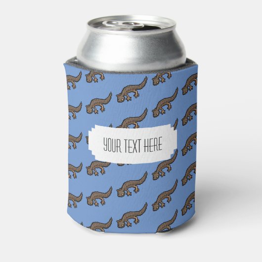 Cute Newt Pixel Art Amphibian Pattern Blikjeskoeler (Blikje Achterkant)