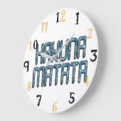 Cute Nice Lovely Hakuna Matata Design Text art Grote Klok (Hoek)