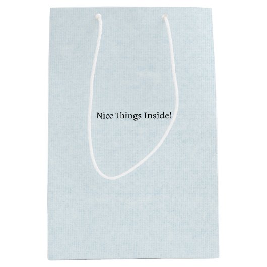 Cute Nice Things Inside Quote Blue Bag Medium Cadeauzakje (Voorkant)