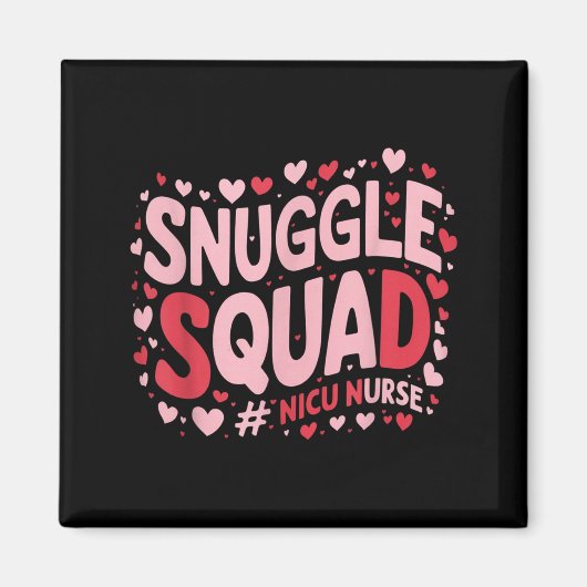 Cute Nicu Nurse Valentines Day Snuggle Squad Neona Magneet (Voorkant)