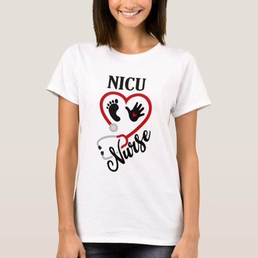 Cute NICU Nurse word art T-shirt (Voorkant)
