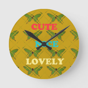 Cute Nie Lovely  Butterfly.png Ronde Klok