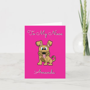Cute Niece Birthday Card - Funny Dog Kaart