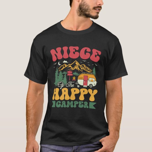 Cute Niece Of The Happy Camper Groovy Camping Trip T-shirt (Voorkant)