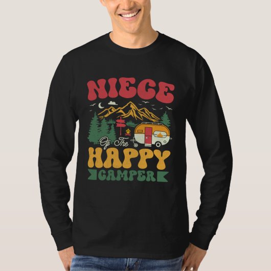 Cute Niece Of The Happy Camper Groovy Camping Trip T-shirt (Voorkant)