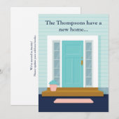 Cute Nieuw Huis Adreswijziging Teal Deur Verhuizen Aankondiging (Voorkant / Achterkant)