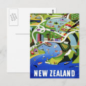 Cute  Nieuw-Zeeland Travel Briefkaart (Voorkant / Achterkant)