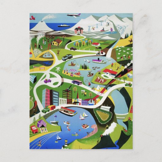 Cute  Nieuw-Zeeland Travel Briefkaart (Voorkant)