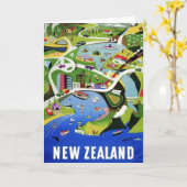 Cute  Nieuw-Zeeland Travel Briefkaart (Gele Bloem)