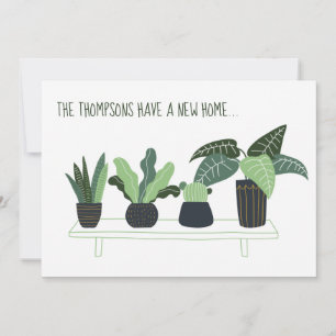 Cute nieuwe huisadreswijziging in potplanten verhu aankondiging