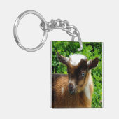 Cute Nigerian Dwarf Dairy Goat Kind Sleutelhanger (Voorkant Links)