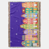 Cute Night City Throw Blanket Deken (Voorkant Verticaal)
