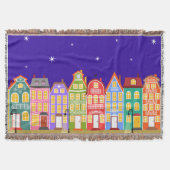 Cute Night City Throw Blanket Deken (Voorkant)